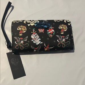 Ed Hardy Multicolor Tattoo Design Women's Wallet